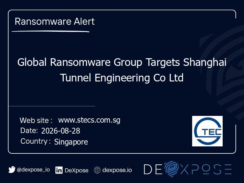 Global Ransomware Group Targets Shanghai Tunnel Engineering Co Ltd