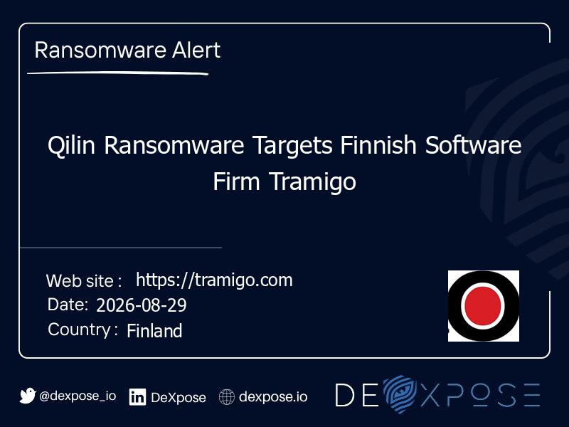Qilin Ransomware Targets Finnish Software Firm Tramigo