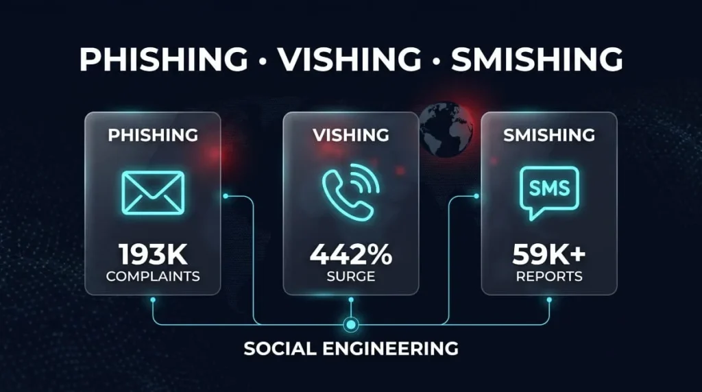 Vishing vs Smishing vs Phishin