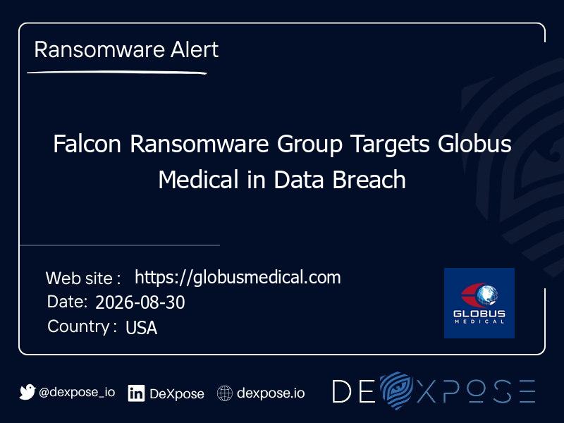 Falcon Ransomware Group Targets Globus Medical in Data Breach