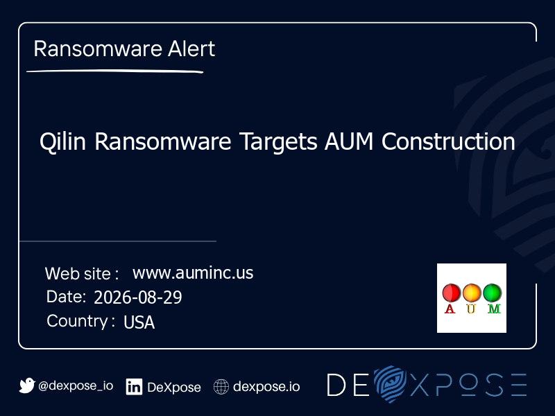 Qilin Ransomware Targets AUM Construction