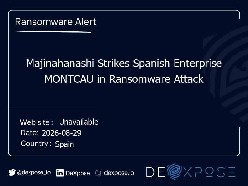 Majinahanashi Strikes Spanish Enterprise MONTCAU in Ransomware Attack