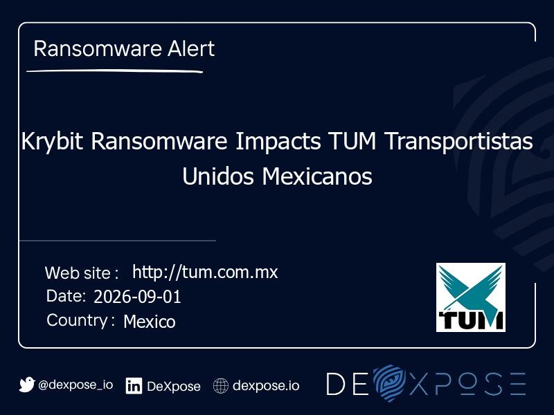 Krybit Ransomware Impacts TUM Transportistas Unidos Mexicanos