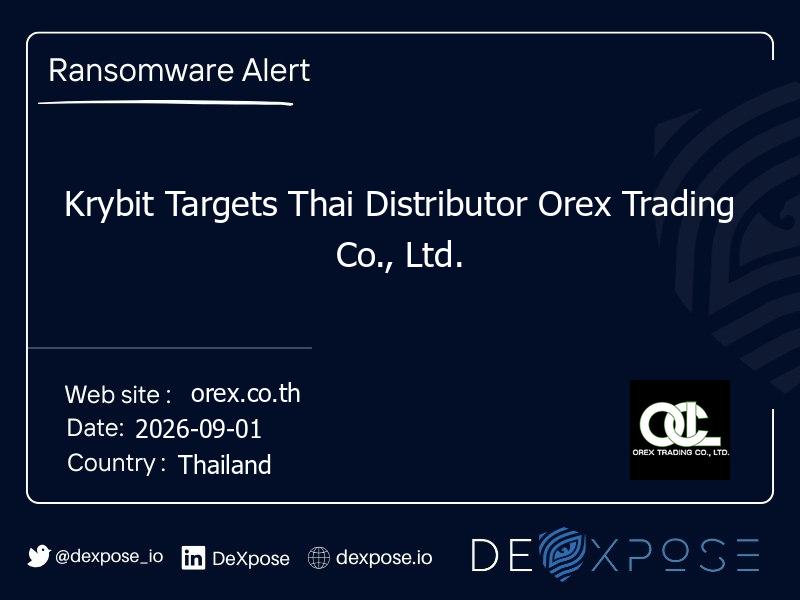 Krybit Targets Thai Distributor Orex Trading Co., Ltd.