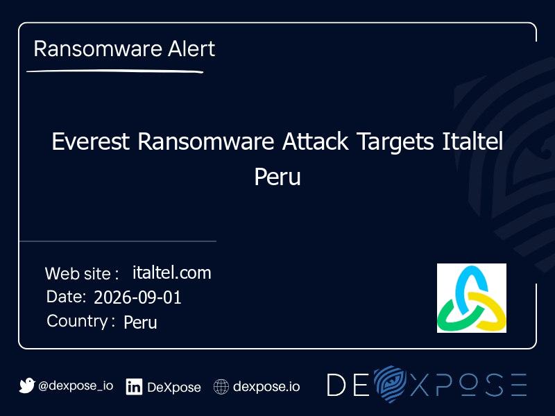 Everest Ransomware Attack Targets Italtel Peru