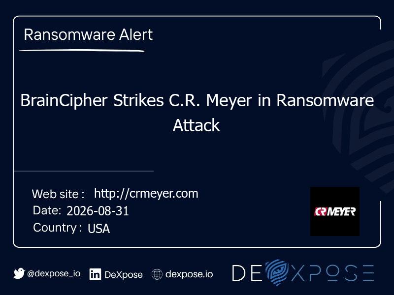 BrainCipher Strikes C.R. Meyer in Ransomware Attack
