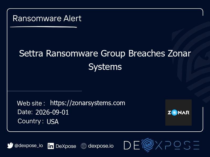 Settra Ransomware Group Breaches Zonar Systems