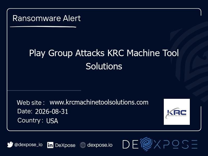Play Group Attacks KRC Machine Tool Solutions