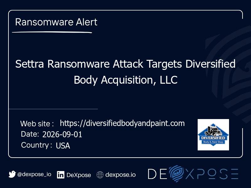 Settra Ransomware Attack Targets Diversified Body Acquisition, LLC