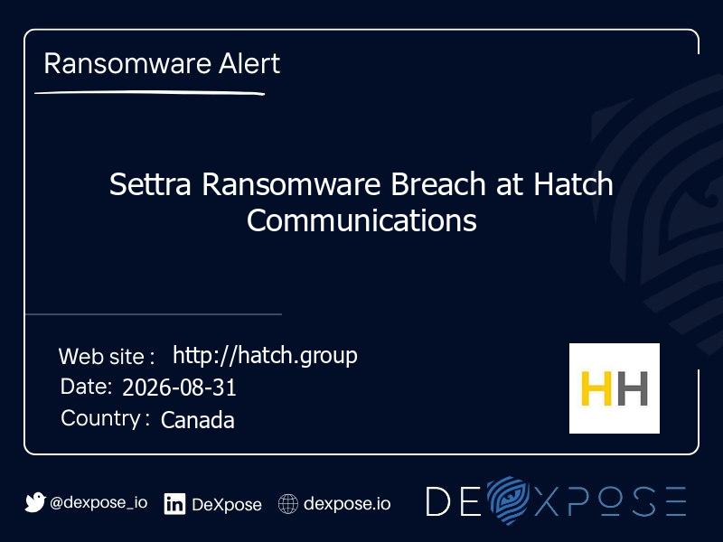 Settra Ransomware Breach at Hatch Communications