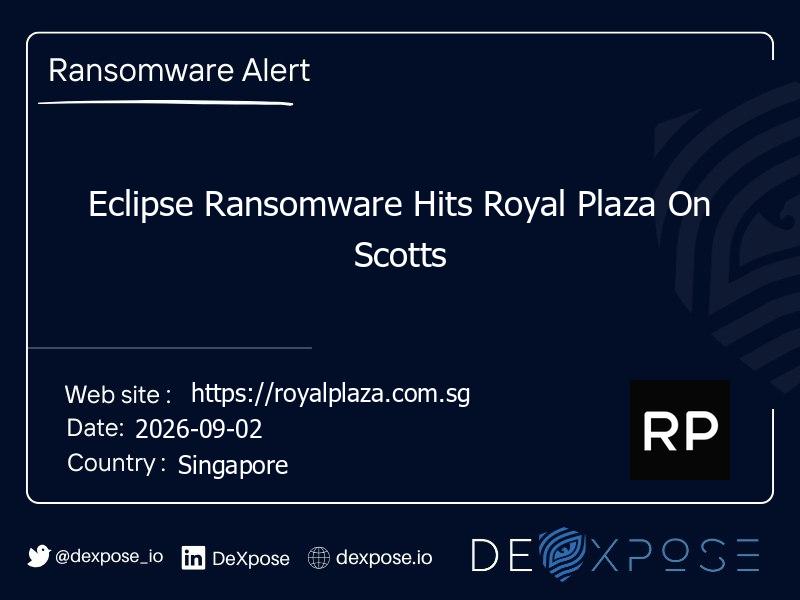 Eclipse Ransomware Hits Royal Plaza On Scotts