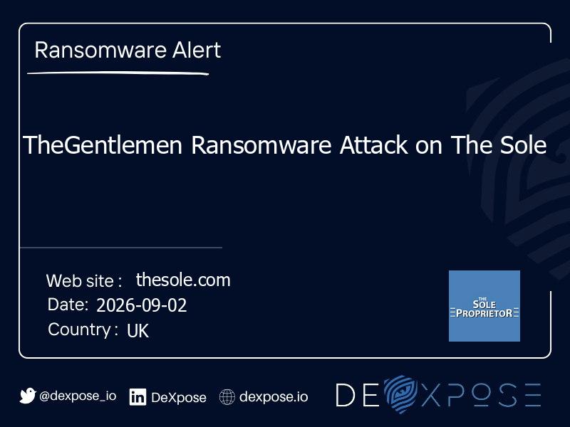 TheGentlemen Ransomware Attack on The Sole