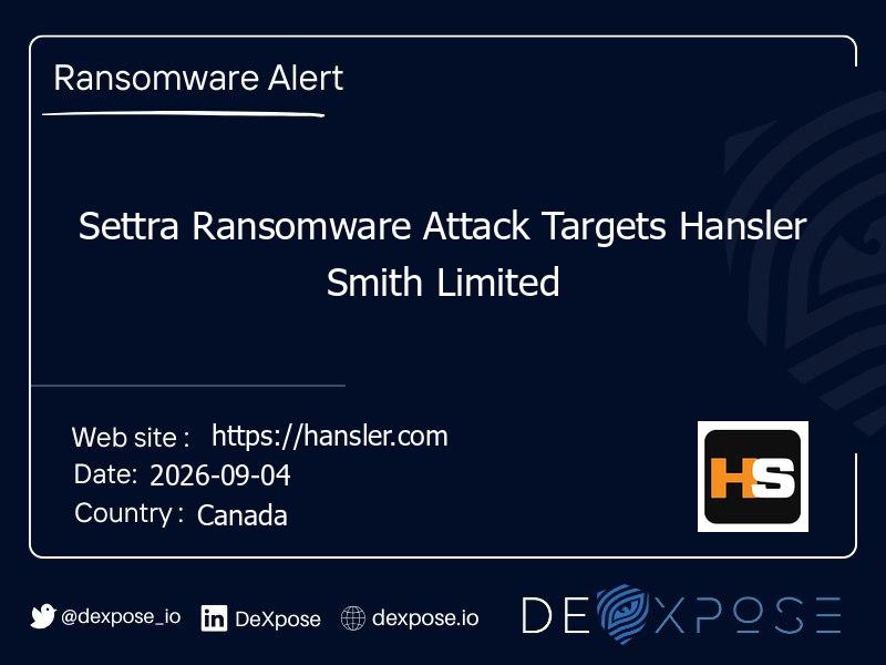 Settra Ransomware Attack Targets Hansler Smith Limited