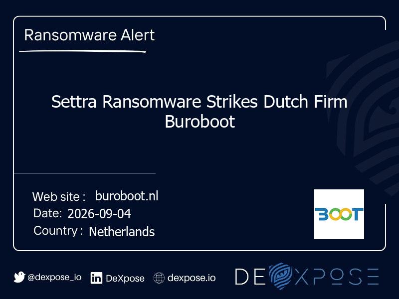 Settra Ransomware Strikes Dutch Firm Buroboot
