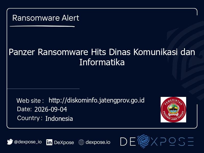 Panzer Ransomware Hits Dinas Komunikasi dan Informatika