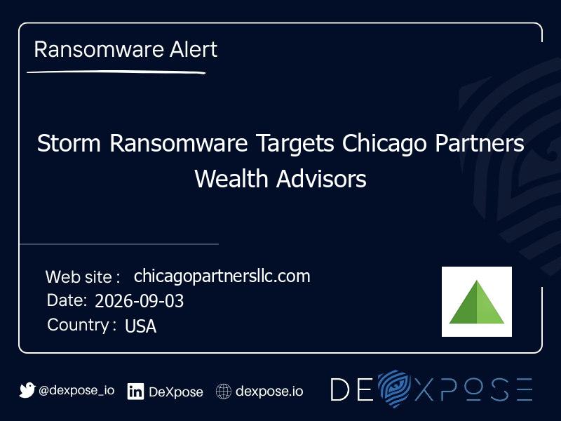 Storm Ransomware Targets Chicago Partners Wealth Advisors