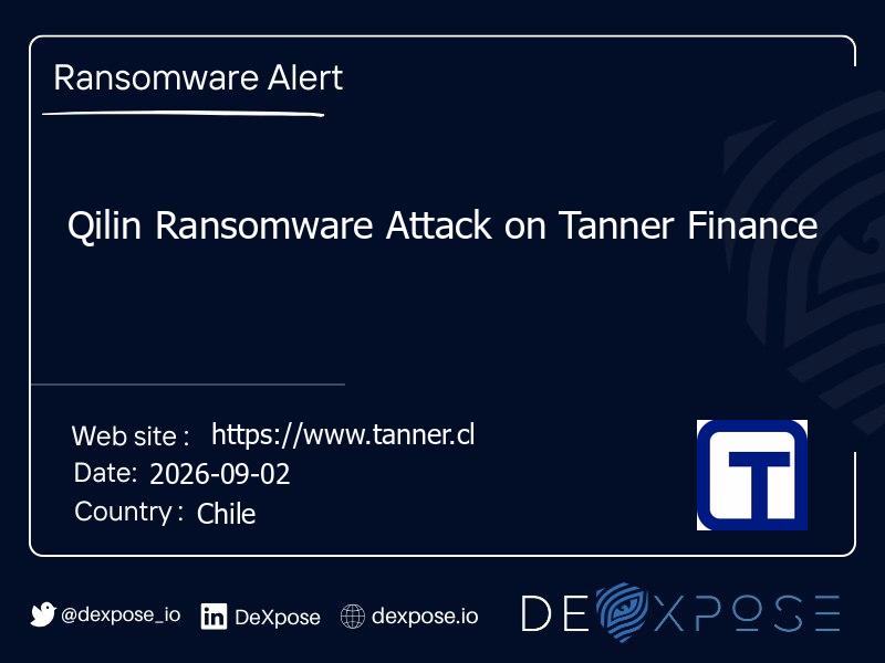 Qilin Ransomware Attack on Tanner Finance
