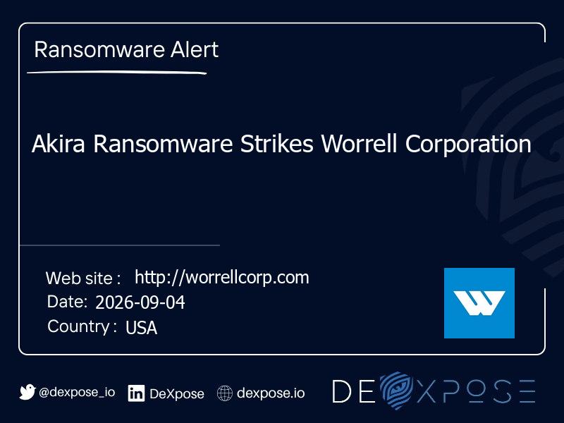 Akira Ransomware Strikes Worrell Corporation