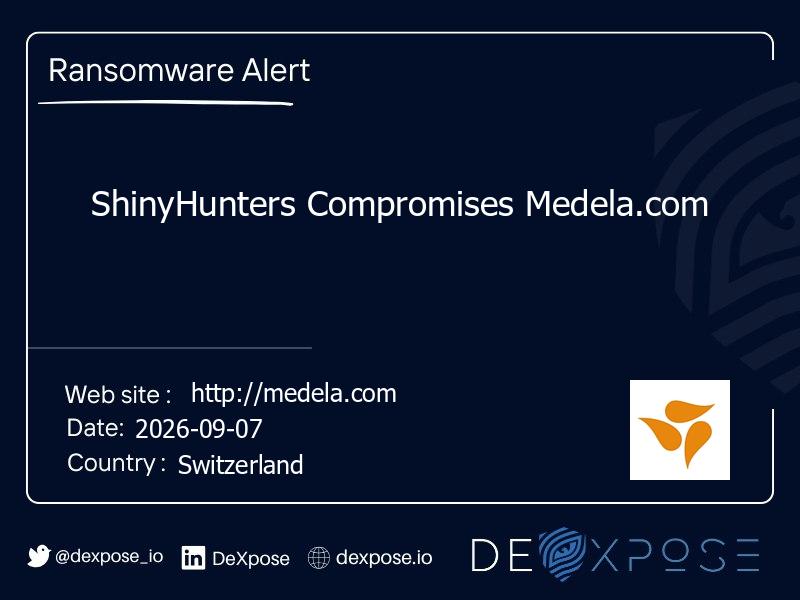 ShinyHunters Compromises Medela.com