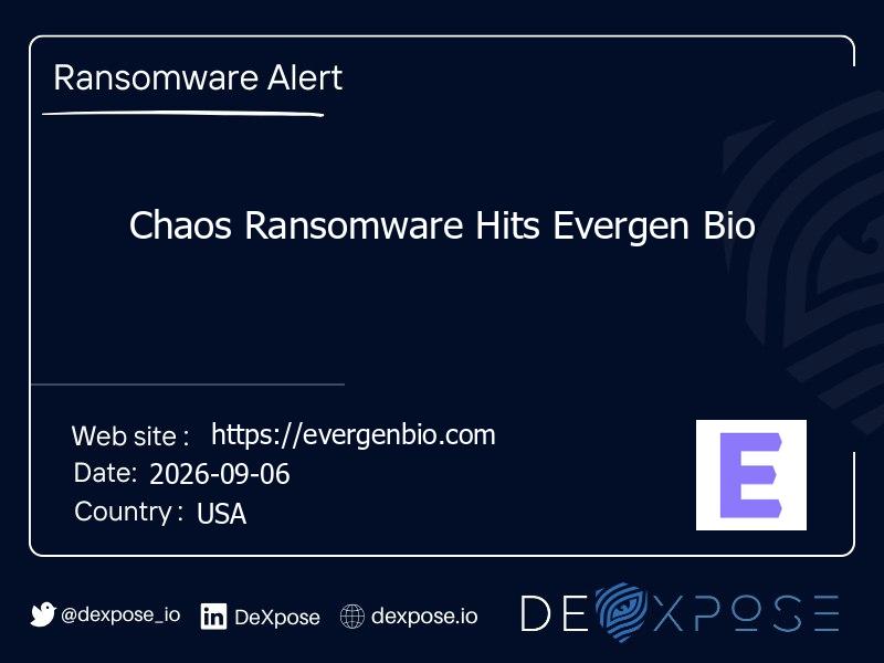 Chaos Ransomware Hits Evergen Bio