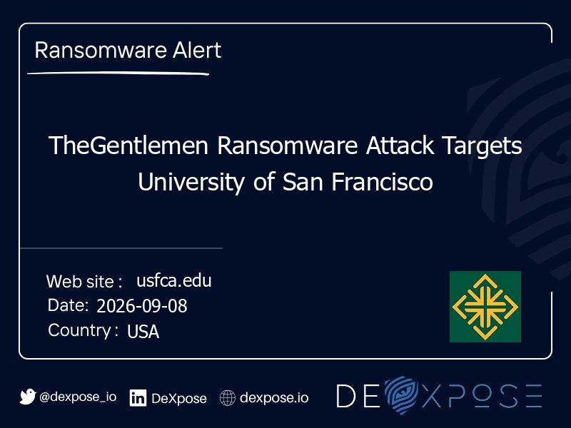 TheGentlemen Ransomware Attack Targets University of San Francisco
