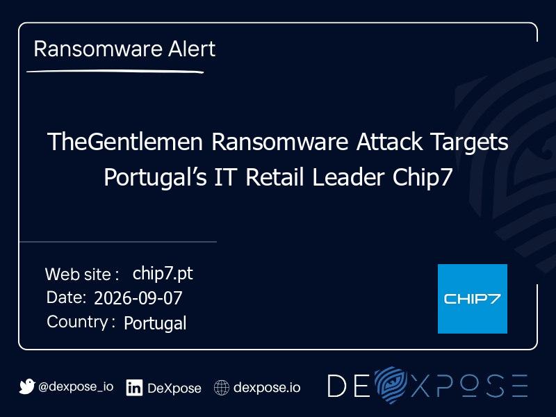 TheGentlemen Ransomware Attack Targets Portugal’s IT Retail Leader Chip7