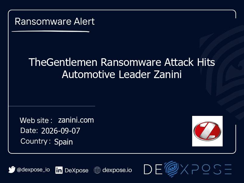 TheGentlemen Ransomware Attack Hits Automotive Leader Zanini