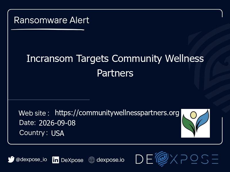 Incransom Targets Community Wellness Partners