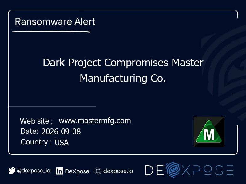 Dark Project Compromises Master Manufacturing Co.