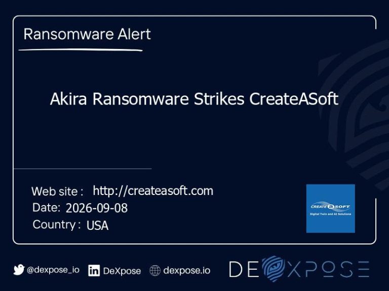 Akira Ransomware Strikes CreateASoft