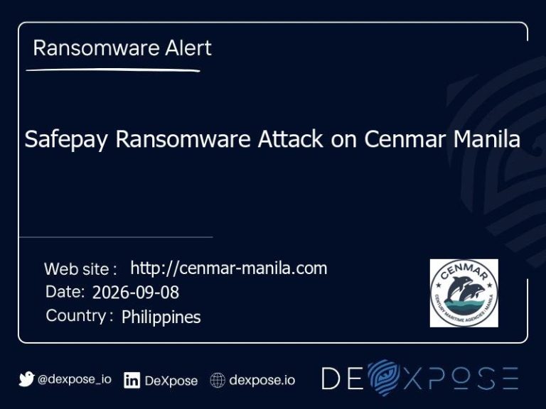 Safepay Ransomware Attack on Cenmar Manila