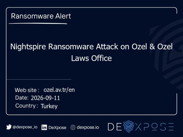 Nightspire Ransomware Attack on Ozel & Ozel Laws Office