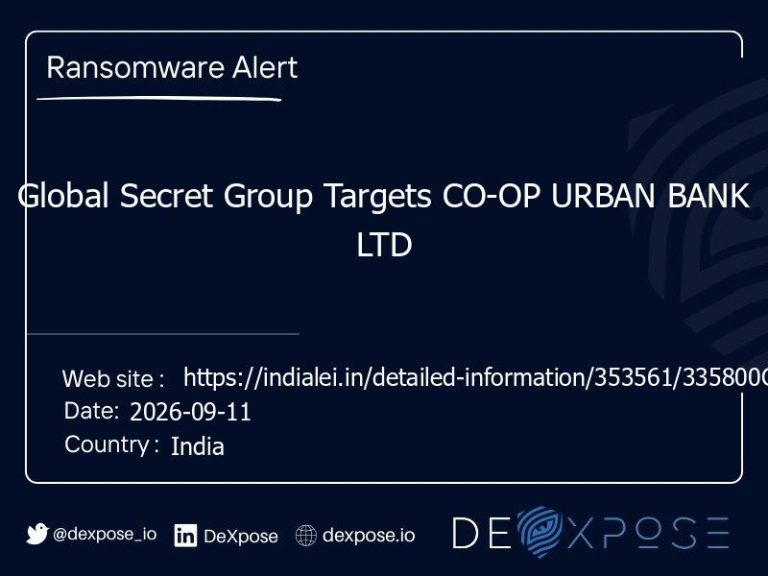 Global Secret Group Targets CO-OP URBAN BANK LTD
