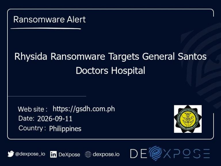 Rhysida Ransomware Targets General Santos Doctors Hospital