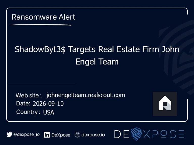 ShadowByt3$ Targets Real Estate Firm John Engel Team