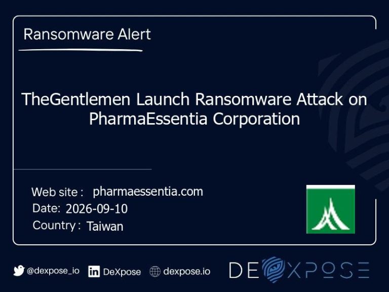 TheGentlemen Launch Ransomware Attack on PharmaEssentia Corporation