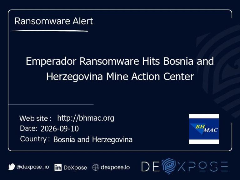 Emperador Ransomware Hits Bosnia and Herzegovina Mine Action Center