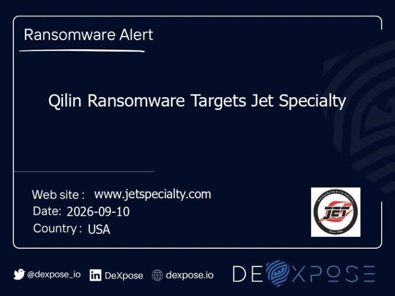Qilin Ransomware Targets Jet Specialty