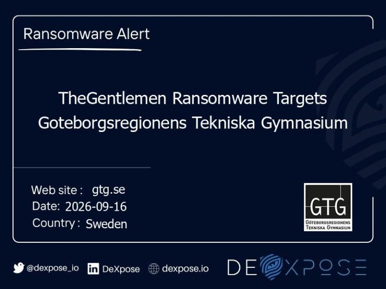 TheGentlemen Ransomware Targets Goteborgsregionens Tekniska Gymnasium