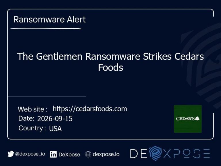 The Gentlemen Ransomware Strikes Cedars Foods