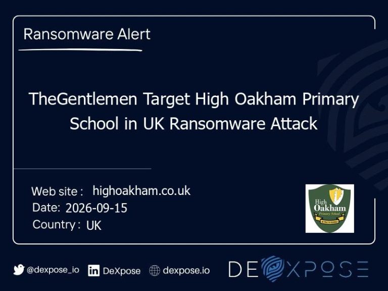 TheGentlemen Target High Oakham Primary School in UK Ransomware Attack