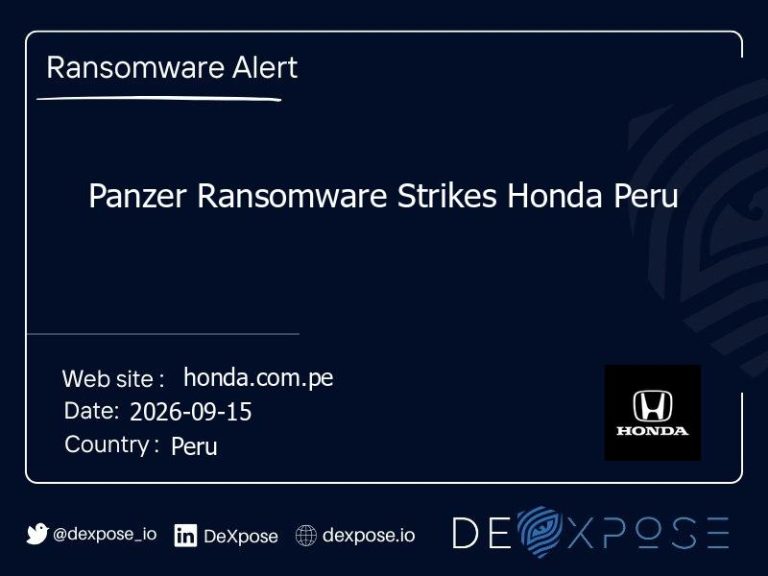 Panzer Ransomware Strikes Honda Peru