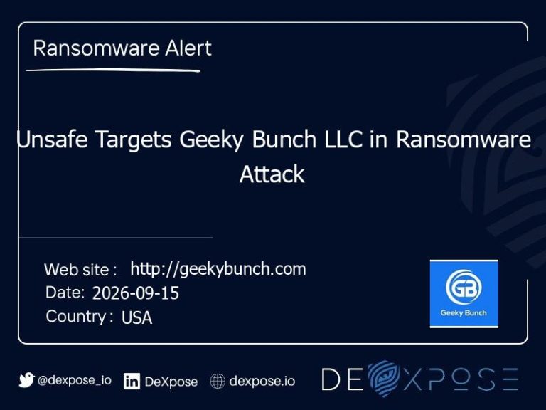 Unsafe Targets Geeky Bunch LLC in Ransomware Attack
