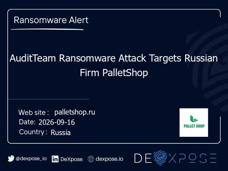 AuditTeam Ransomware Attack Targets Russian Firm PalletShop