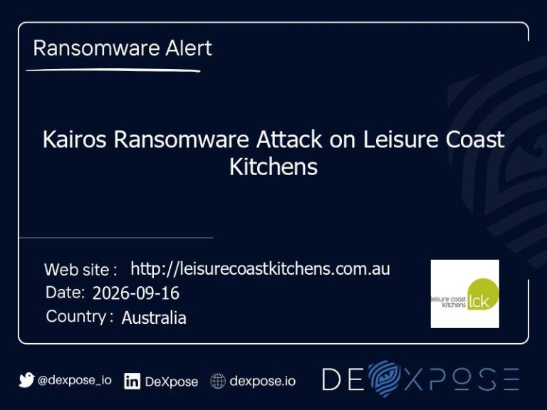 Kairos Ransomware Attack on Leisure Coast Kitchens