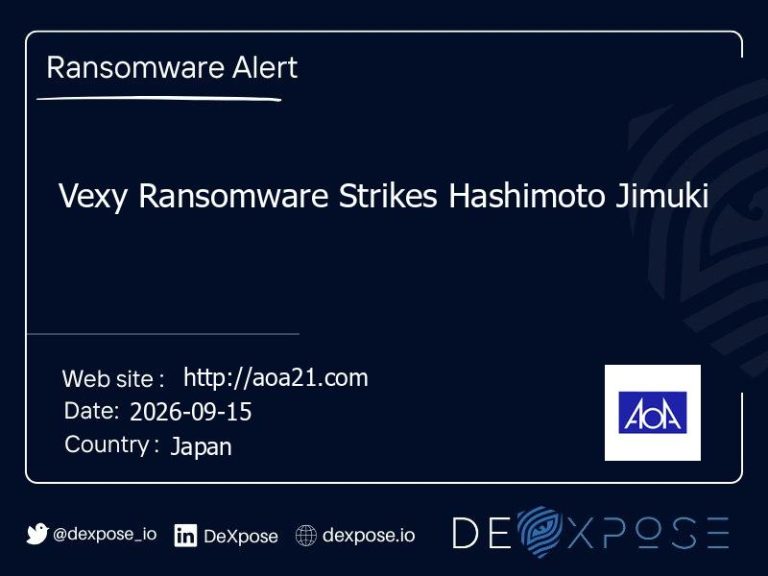 Vexy Ransomware Strikes Hashimoto Jimuki