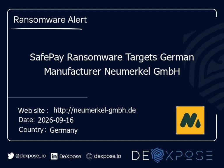 SafePay Ransomware Targets German Manufacturer Neumerkel GmbH