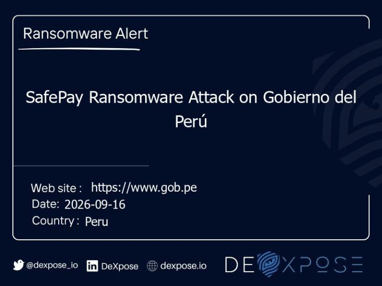 SafePay Ransomware Attack on Gobierno del Perú