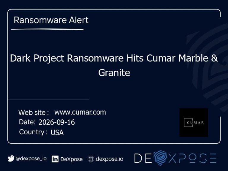 Dark Project Ransomware Hits Cumar Marble & Granite
