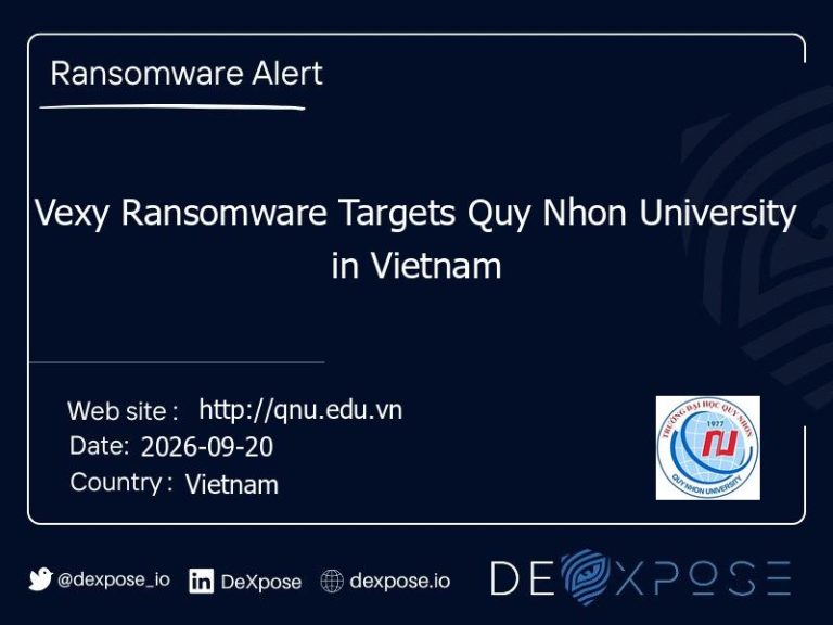 Vexy Ransomware Targets Quy Nhon University in Vietnam
